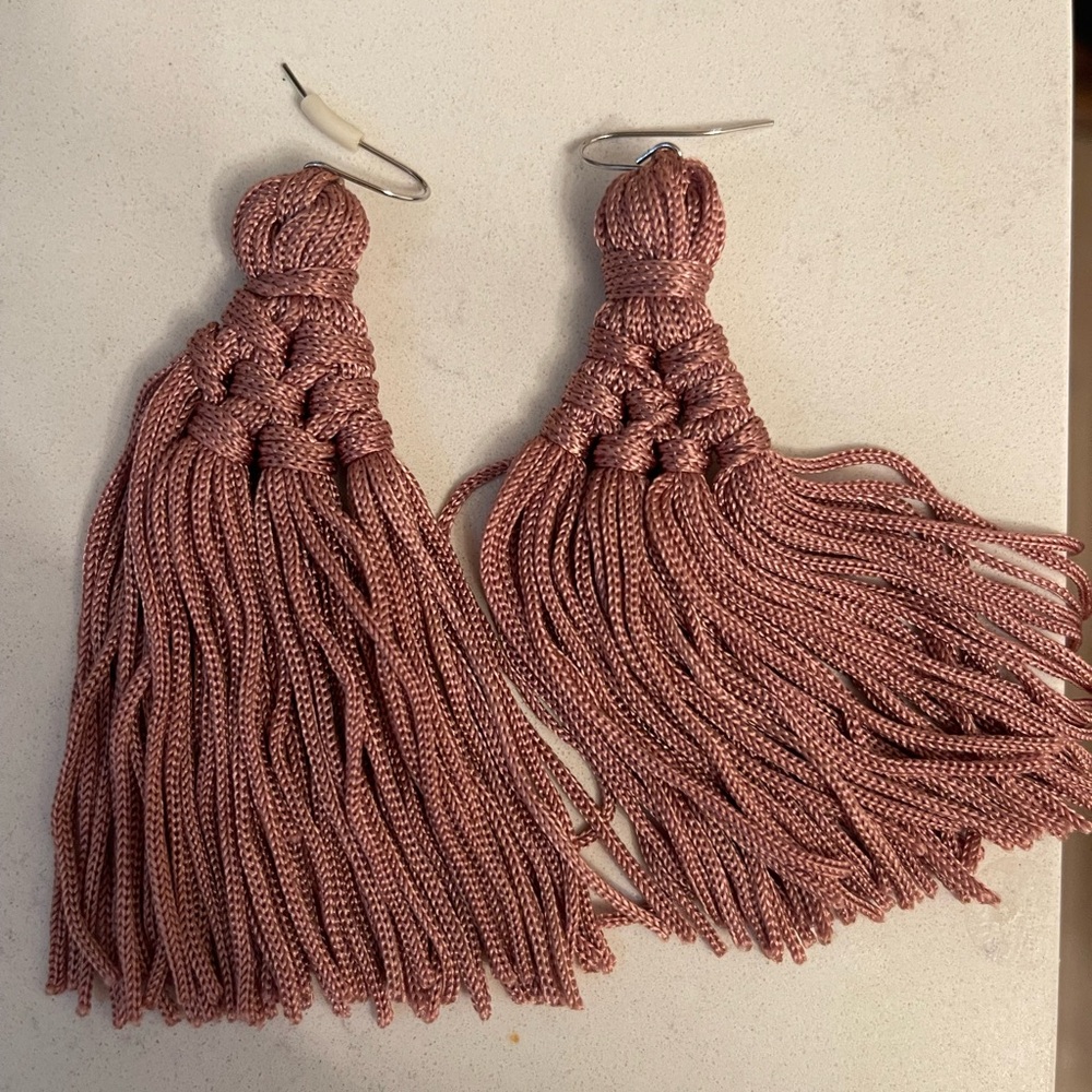 Tassel Earrings- Mauve Rose Color